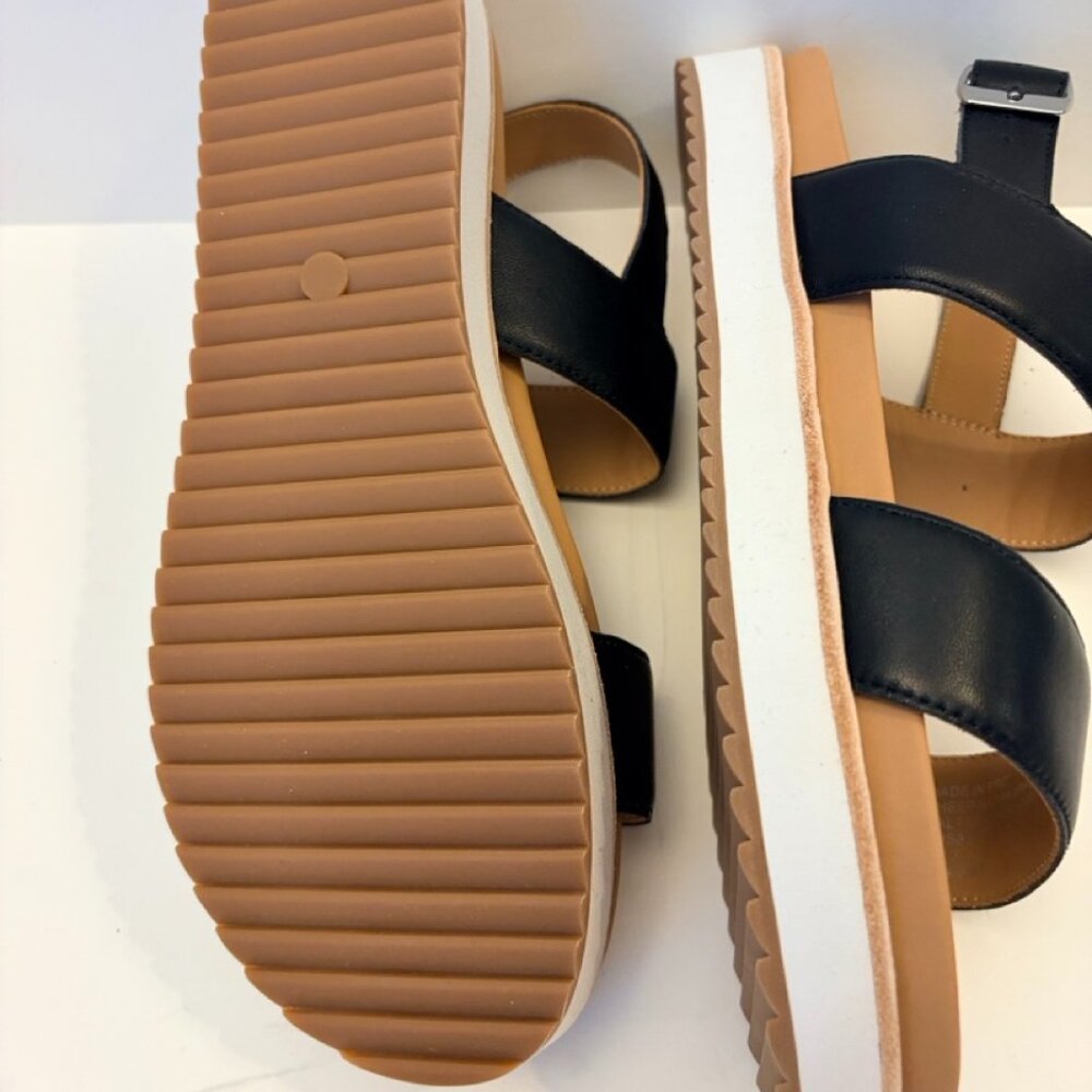 NWT Quince Women Italian Leather Platform Sandal Black Shoes 7 - Picture 6 of 10